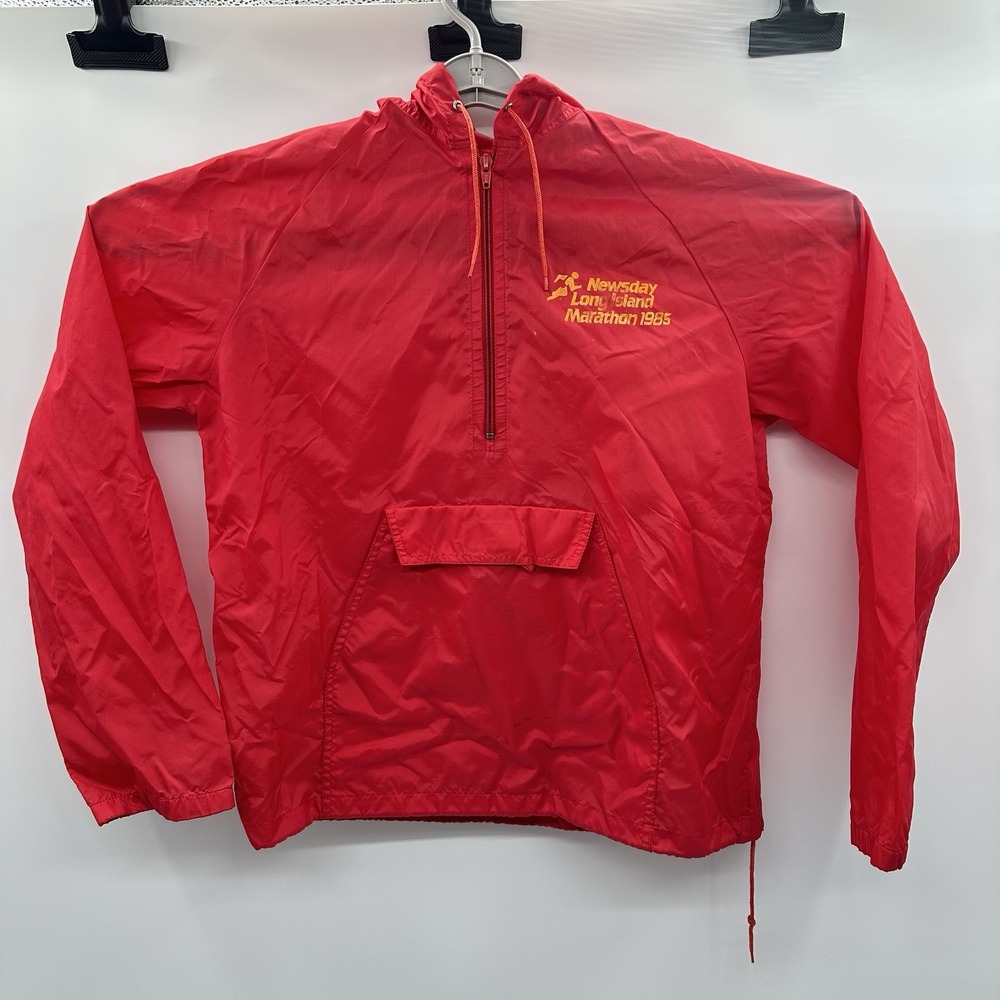 Vtg 1985 Newsday Long Island Marathon Lightweight Windbreaker Jacket‎ Medium Red